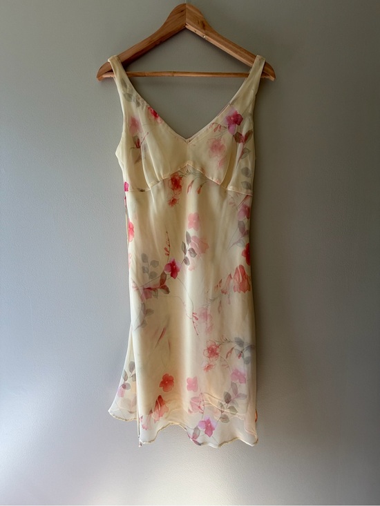 Studio Y Dresses & Skirts - Studio Y Cream Slip Dress with Pink Floral Print